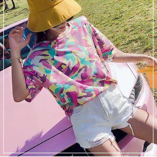 Camouflage Loose-fit Short-sleeve T-shirt