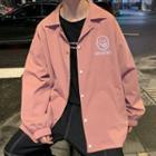 Reflective Lettering Button Jacket