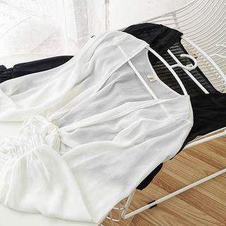 Tie-front Light Chiffon Jacket