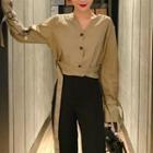 Tie-waist Cropped Shirt