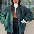 Back-pocket Loose-fit Baseball Jacket