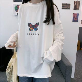 Long-sleeve Printed Oversize T-shirt