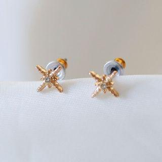 Rhinestone Cross Earring Earring - Star - One Size