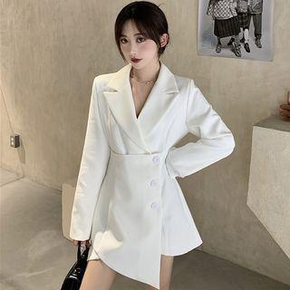 Irregular Hem Long-sleeve Mini Dress