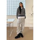 Pintuck-hem Fleece-lined Sweatpants