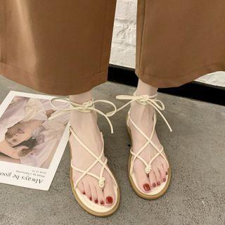 Ankle-strap Crisscross Flat Sandals