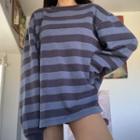 Oversize Striped Long Sleeve Sweatshirt