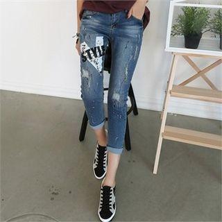Printed Stitch Jeans