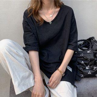 Oversized Label Applique T-shirt