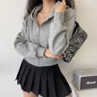 Long-sleeve Loose-fit Plain Hoodie