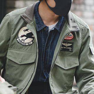 Badge Applique Bomber Jacket