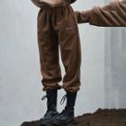 Letter Embroidered Corduroy Jogger Pants
