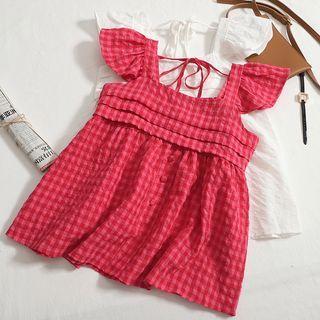 Ruffle Strap Gingham Camisole Top