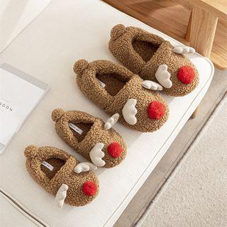 Deer Themed Fleece Slippers