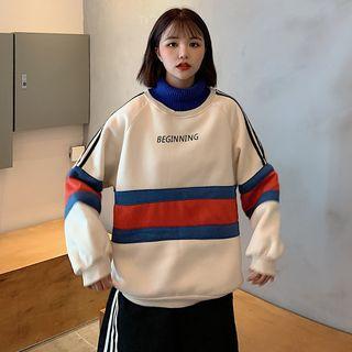 Turtleneck Color-block Pullover