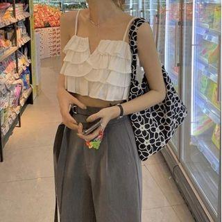 Spaghetti Strap Top / Wide-leg Dress Pants