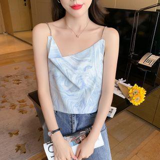 Chain Strap Marble Print Camisole Top