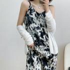 Spaghetti-strap Tie-dyed Midi A-line Dress