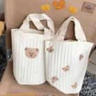 Bear Embroidered Lunch Bag