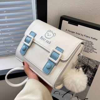 Bear Embroidered Satchel Bag