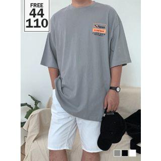 Couple Neon Letter-printed Oversized T-shirt