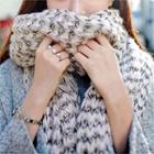 Melange Cable Mohair Neck Scarf
