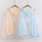 Drawstring Tie Dye Light Zip Hoodie