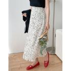 Plus Size Printed Maxi A-line Skirt