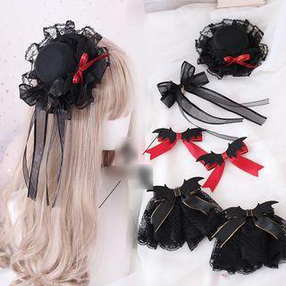 Bow Accent Hat Hair Clip / Bow Hair Clip / Brooch / Cuff Bracelet / Bat Hair Clip