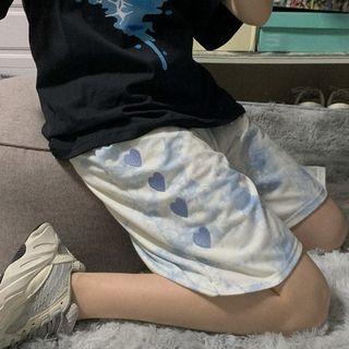 Embroidered Tie Dye Shorts