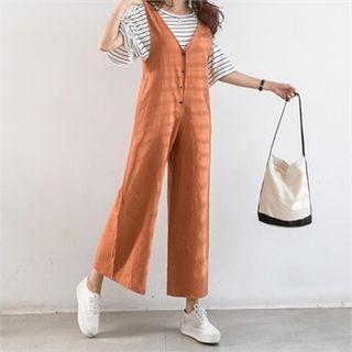 Button-front Linen Jumpsuit