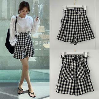 Gingham Shorts Gingham - Black - One Size