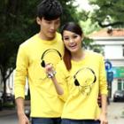 Couple Matching Long-sleeve Print T-shirt