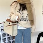 Embroidered Printed Fleece Sweatshirt