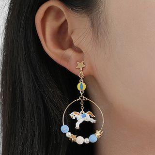 Unicorn Alloy Hoop Dangle Earring