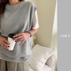 Sleeveless M Lange Sweatshirt Melange Gray - One Size