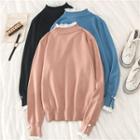 Lace Mock-two Long-sleeve Knit Top