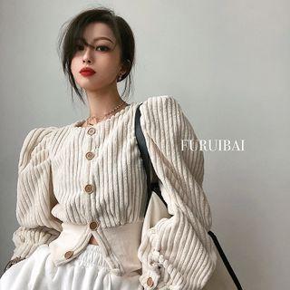 Puff-sleeve Loose-fit Cropped Jacket