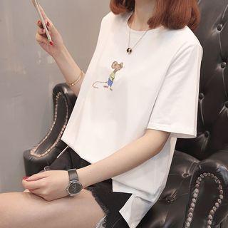 Short-sleeve Mouse Print T-shirt