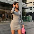 Zip-up Mini Polo Dress