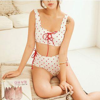 Lace-up Dotted Bikini