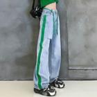 Low Waist Paneled Wide Leg Jeans