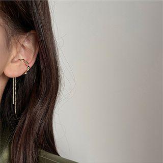 Fringed Cuff Earring 1 Pc - Silver - One Size