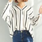 Long-sleeve Striped Loose-fit Shirt