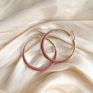 Glaze Alloy Hoop Earring 1 Pair - Ear Pin - As Shown In Figure - One Size