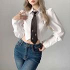 Crop Shirt With Tie