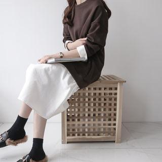 Contrast-trim Mock Two-piece Dress