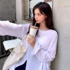 Slit-front Oversized T-shirt