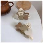 Matte Heart Hair Claw Khaki - One Size