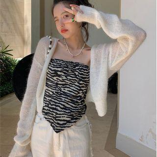 Strapless Zebra Print Top / Cardigan